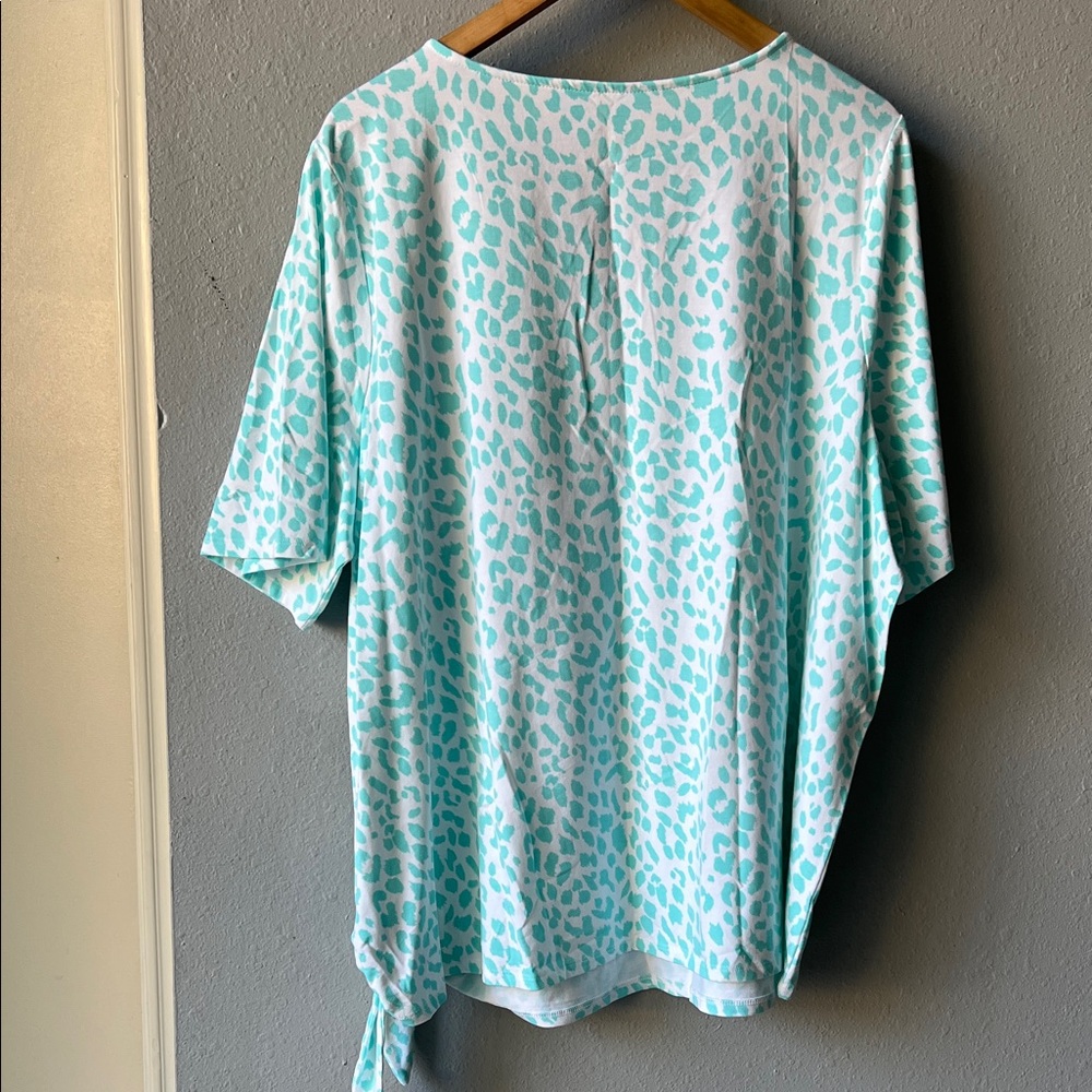 Belle by Kim Gravel TripleLuxe Knit Leopard Print Side-Tie Top - Picture 4 of 9
